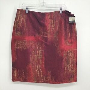 De Sentino Collection Women’s Silk Blend Skirt Career Bus Casual Red Size 14